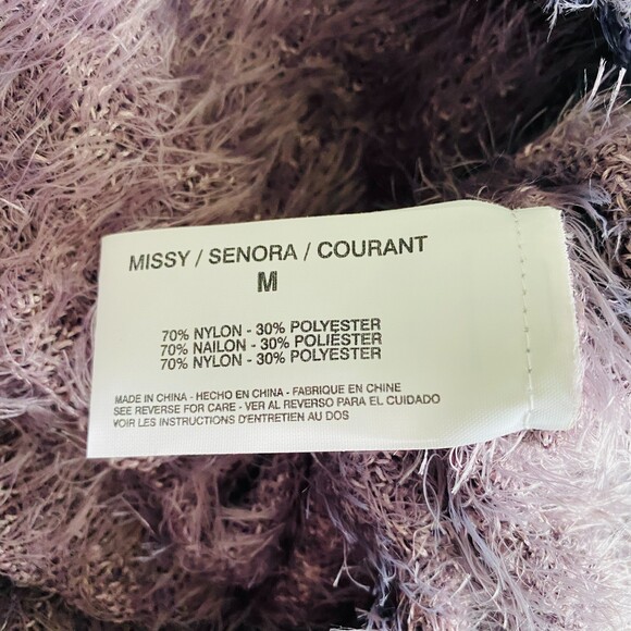 NWT Nine West Fuzzy Soft Brushed Knit Purple Pullover Fluffy Sweater Sz M - Picture 5 of 12